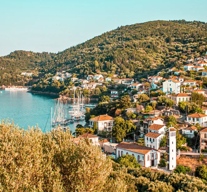Kioni village on Ithaca, the real Greek island associated with Odysseus